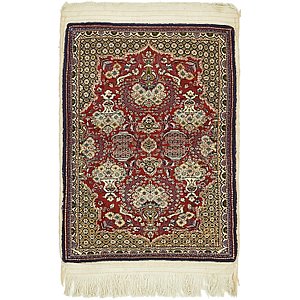 2' 4 x 3' 2 Qom Persian Rug