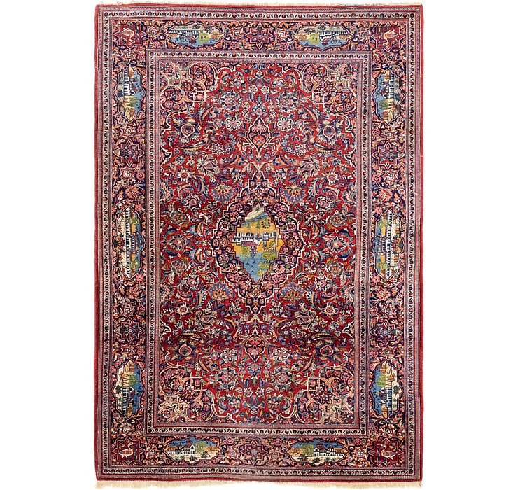4' 4 x 6' 7 Kashan Persian Rug