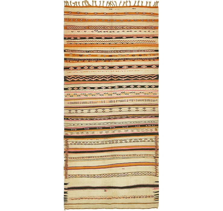 4' 8 x 10' 7 Kilim Fars Runner Rug