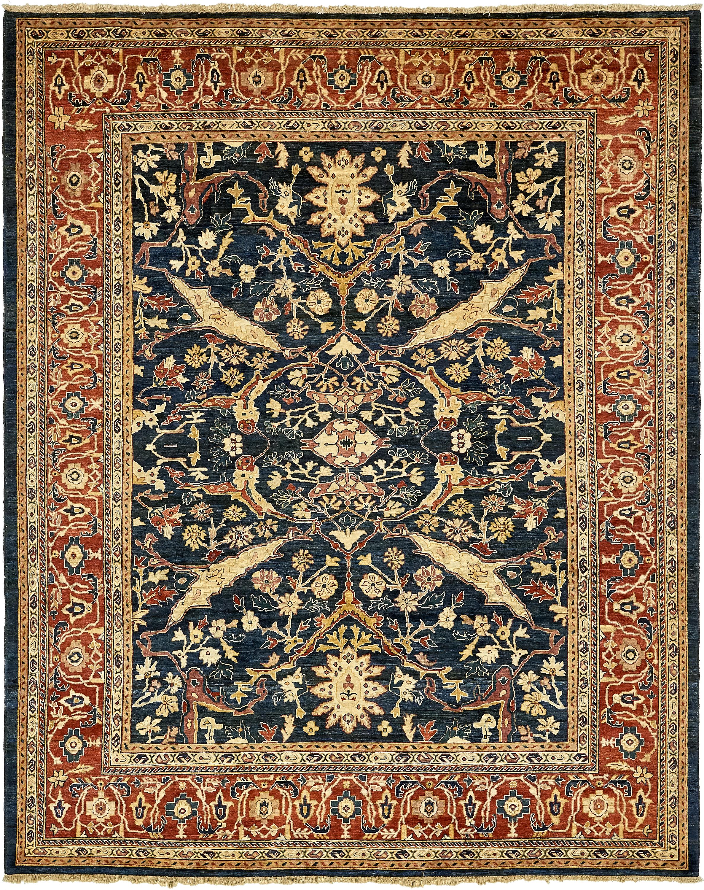 Navy Blue 9' 3 x 11' 6 Peshawar Ziegler Rug eSaleRugs