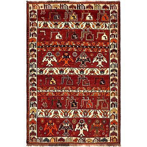 HandKnotted 4' x 6' Ghashghaei Persian Rug