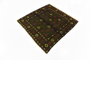 HandKnotted 4' 4 x 4' 4 Sumak Square Rug