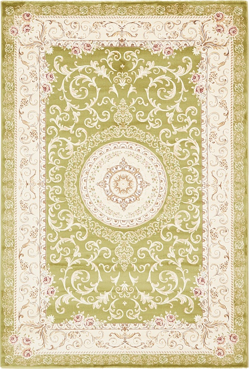 Green 200cm x 300cm Classic Aubusson Rug Area Rugs AU Rugs
