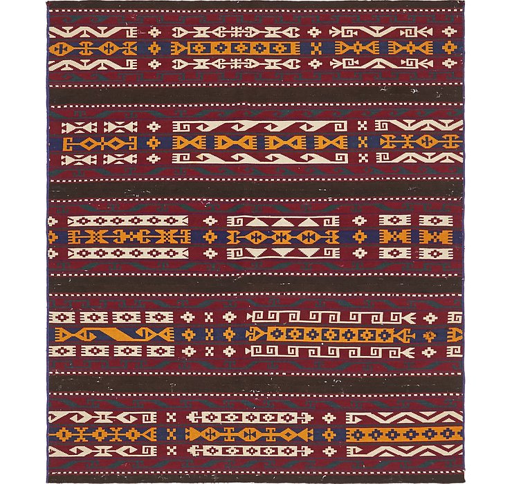 4' 10 x 5' 6 Kilim Fars Square Rug