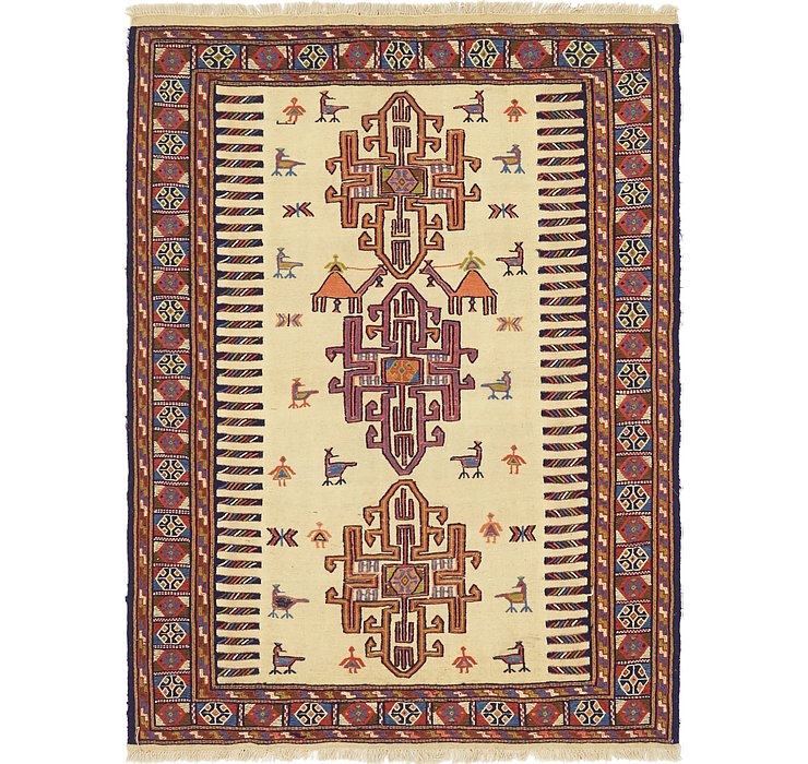 HandKnotted 4' 9 x 6' 4 Sumak Rug