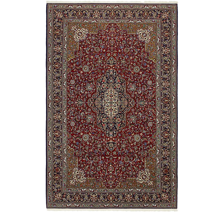 7' x 11' 4 Qom Persian Rug