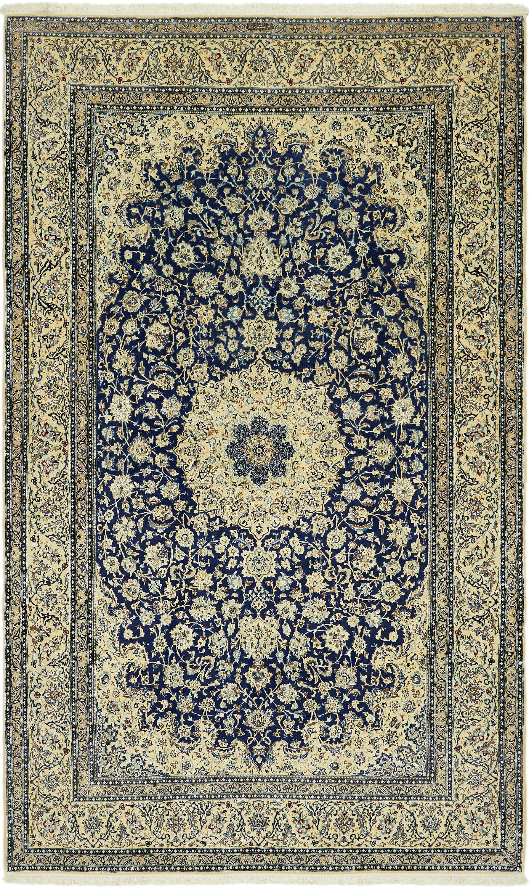 Navy Blue 6' 8 x 11' 5 Nain Persian Rug Rugs.ca