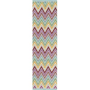 Unique Loom 2' 8 x 9' 8 Aqua Runner Rug