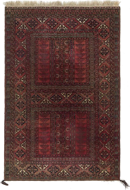 Burgundy 5 X 8 Afghan Ersari Oriental Rug Rugs Main Image Of Rug