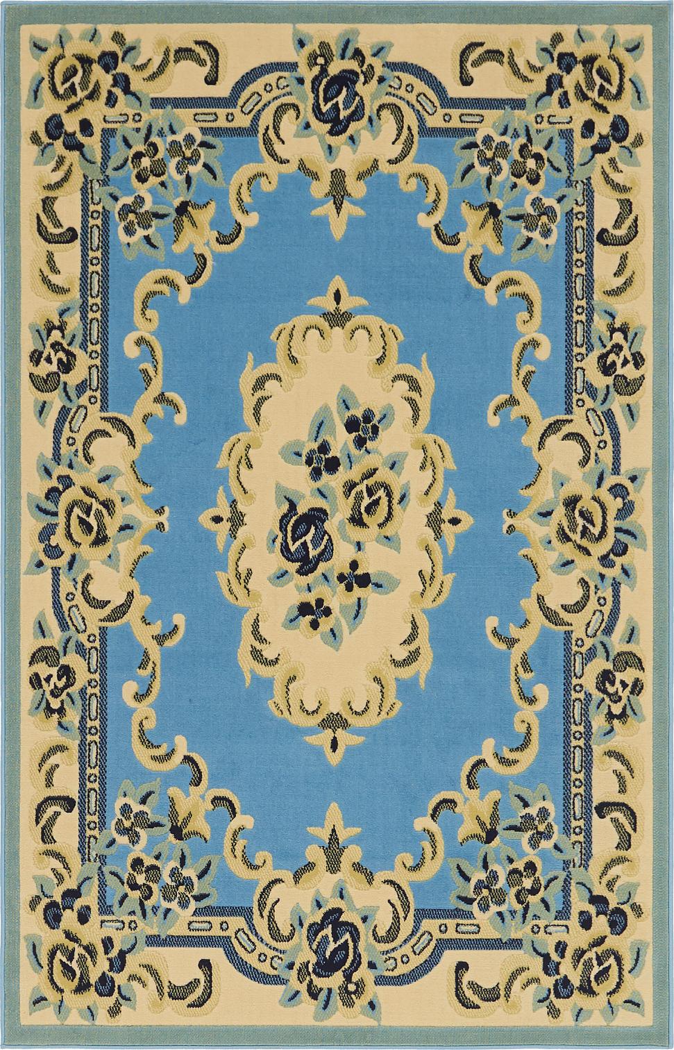 Blue Unique Loom 5 2 X 8 Classic Aubusson Rug Area Rugs Com Main Unique Loom 5 2 X 8 Classic Aubusson Rug Photo