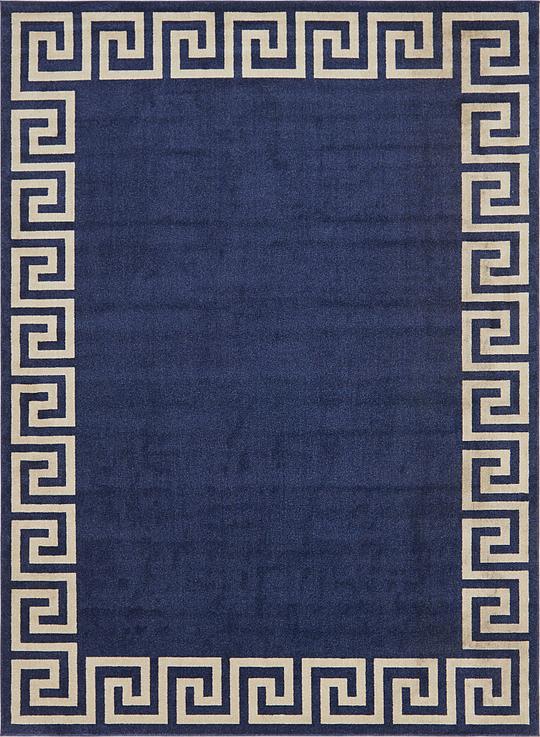 Navy Blue 9' x 12' Greek Key Rug Area Rugs Rugs.ca