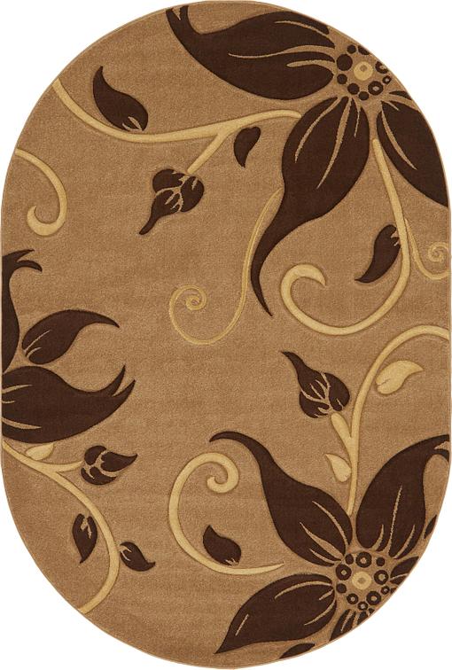 Dark Beige 6 7 x 9 9 Damask Oval Rug Area Rugs