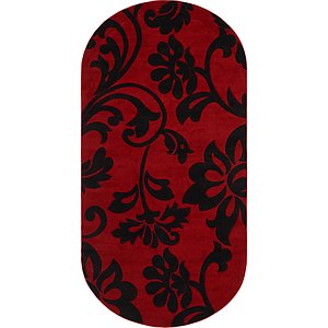Unique Loom 6' 7 x 13' 2 Damask Oval Rug