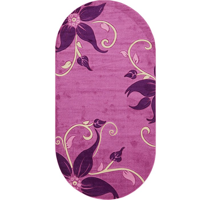 6' 7 x 13' Damask Oval Rug