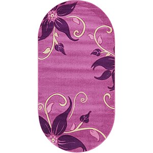Unique Loom 5' x 9' 9 Damask Oval Rug