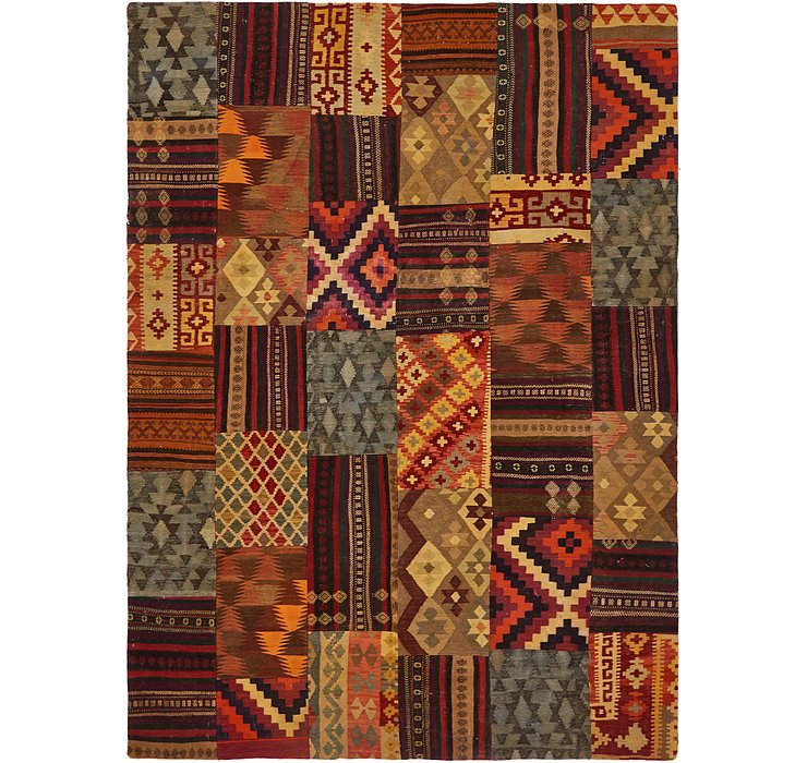 7' x 9' 8 Kilim Patchwork Rug
