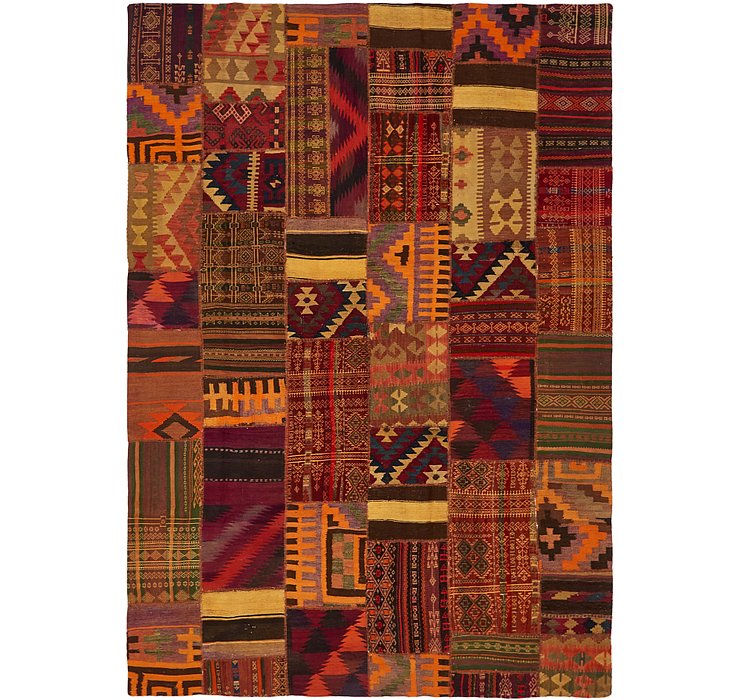 6' 7 x 9' 6 Kilim Patchwork Rug