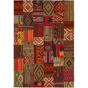 6' 10 x 10' Kilim Patchwork Rug