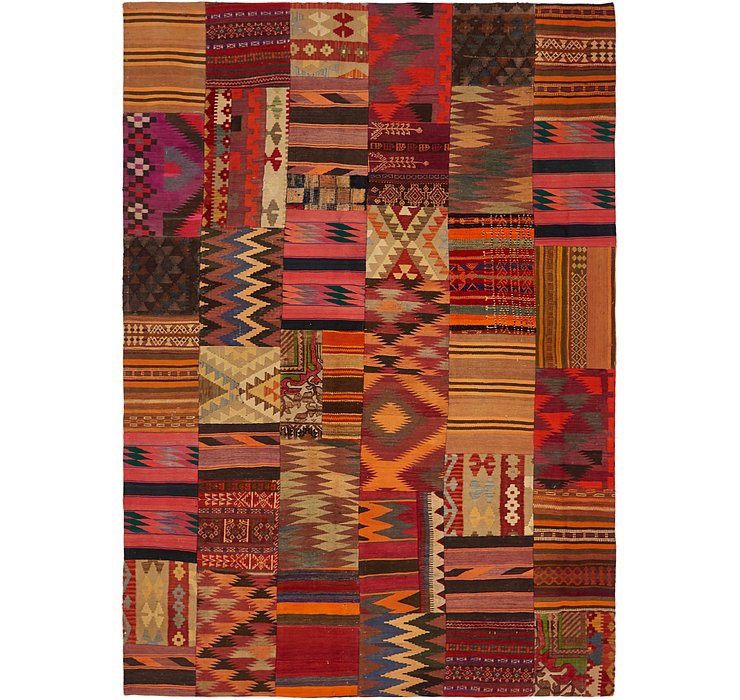 6' 10 x 9' 10 Kilim Patchwork Rug
