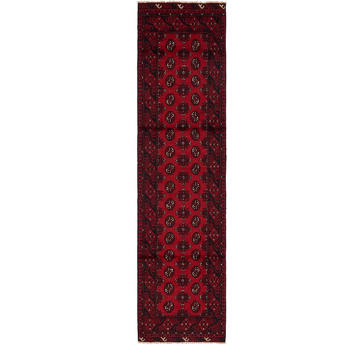 2' 7 x 10' 6 Afghan Akhche Runner Rug