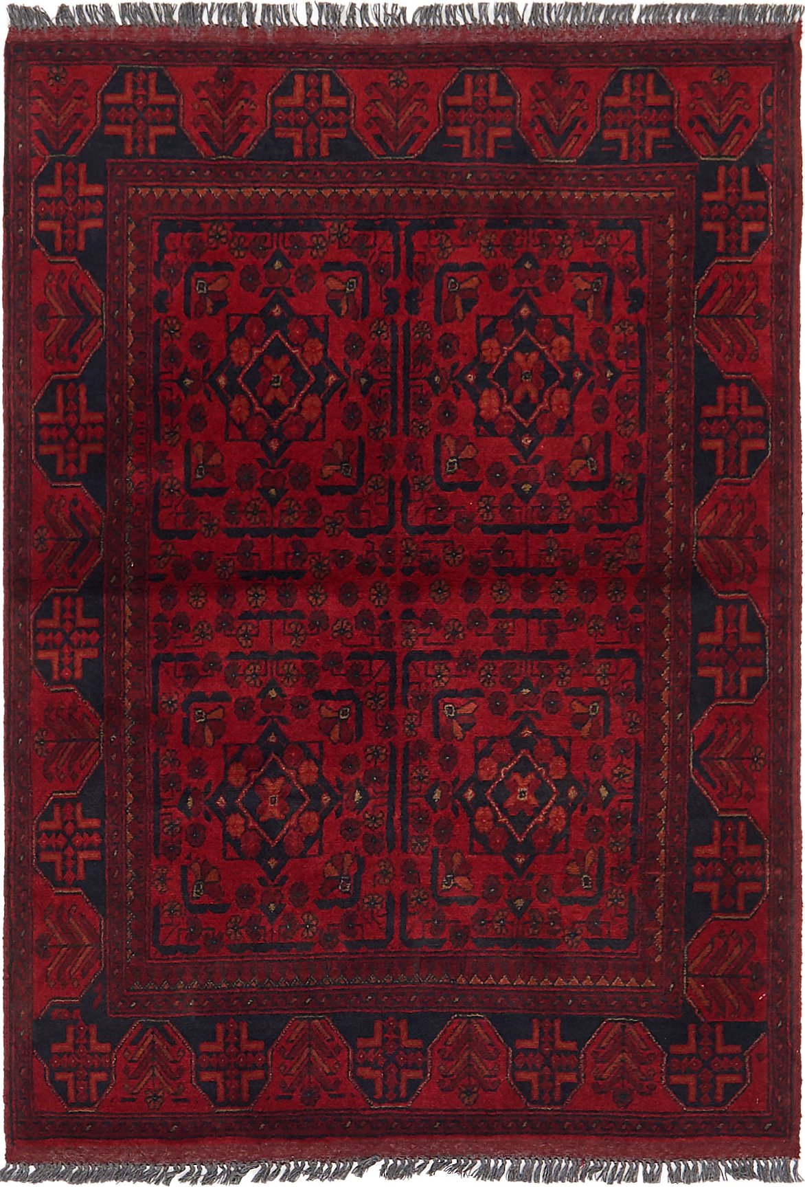 Red Handknotted 3 5 X 4 10 Khal Mohammadi Rug Oriental