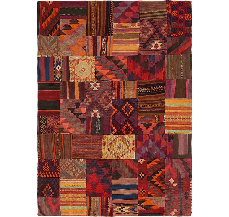 7' x 9' 7 Kilim Patchwork Rug