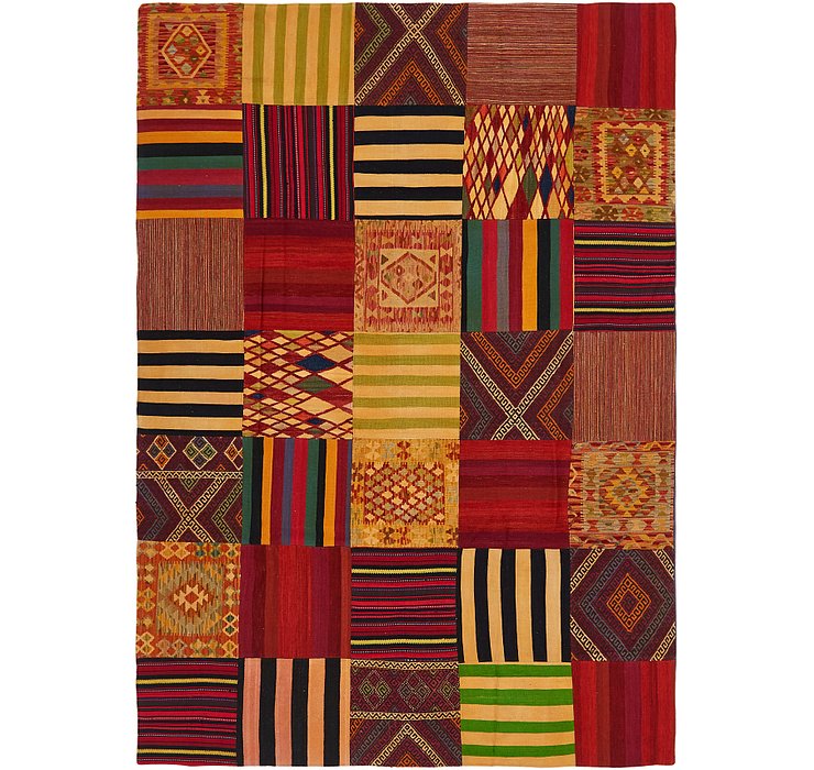 7' x 10' Kilim Patchwork Rug
