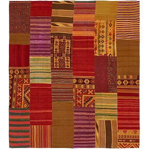 9' x 10' Kilim Patchwork Square ...