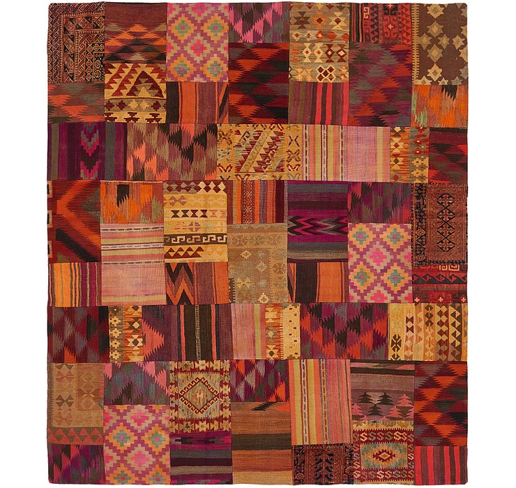 8' x 9' 7 Kilim Patchwork Rug
