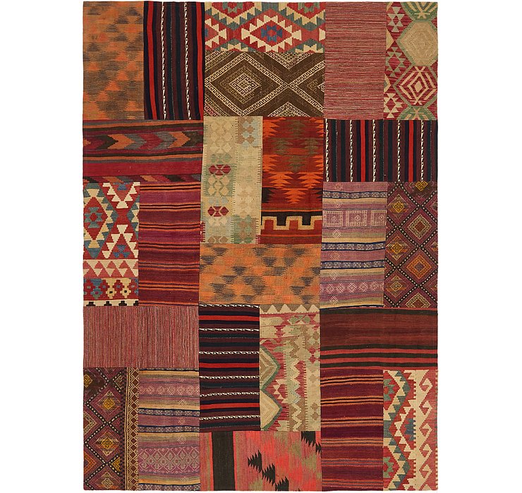7' x 9' 10 Kilim Patchwork Rug