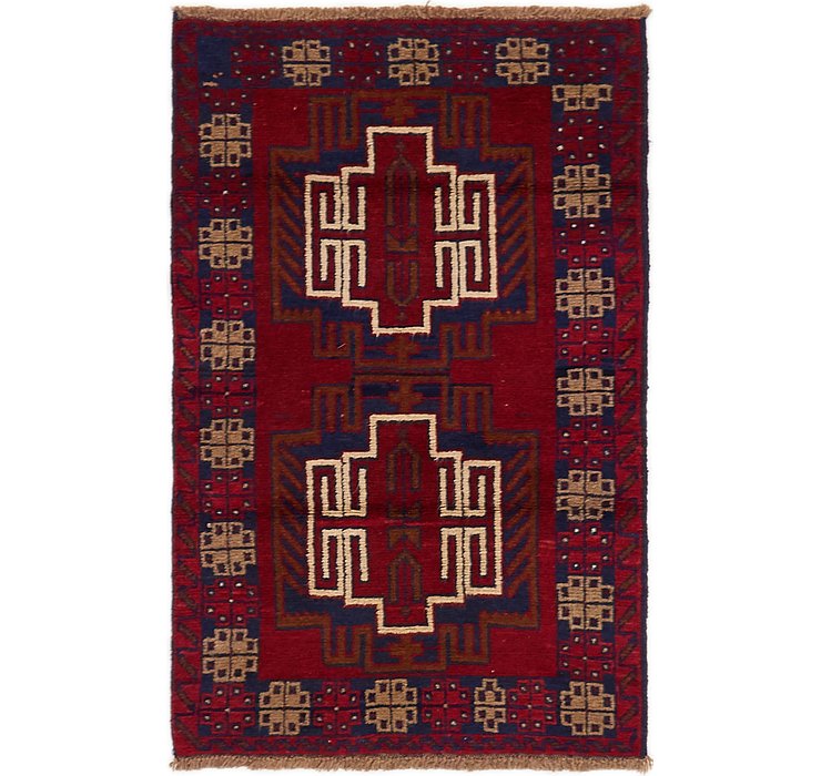 HandKnotted 2' 9 x 4' 6 Balouch Persian Rug