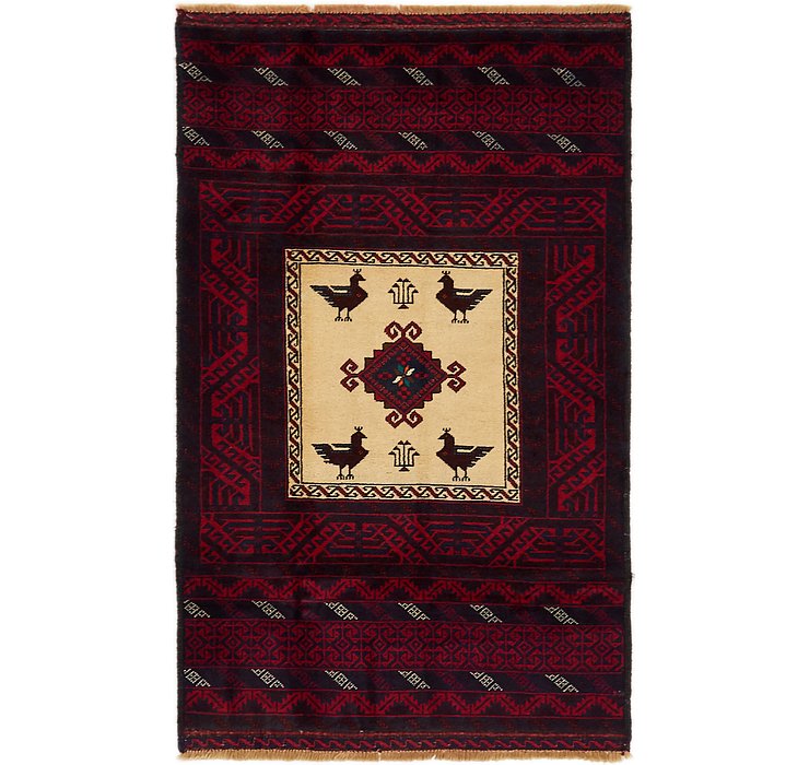 3' 3 x 5' 4 Balouch Persian Rug