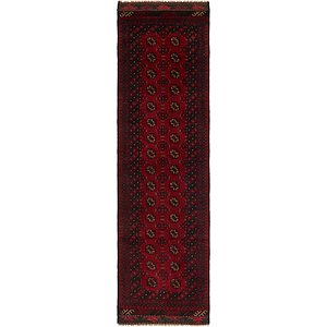 2' 8 x 9' 9 Afghan Akhche Runner Rug