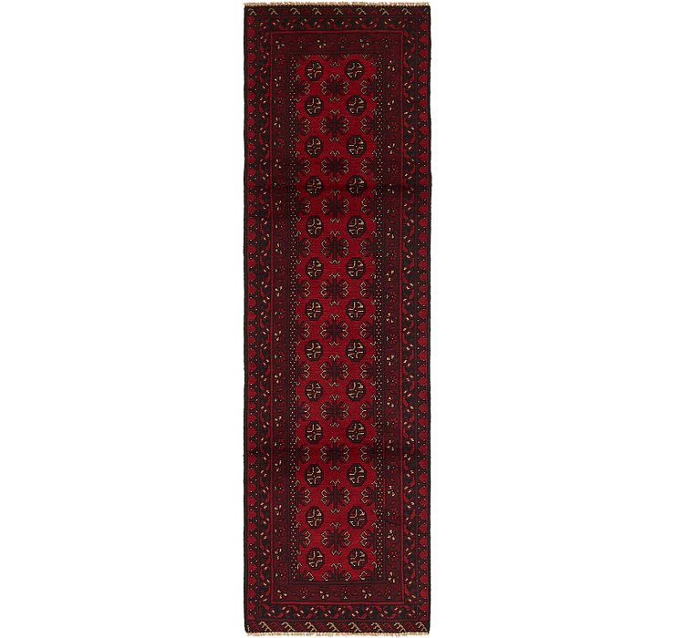 2' 8 x 9' 5 Afghan Akhche Runner Rug