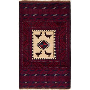 3' x 5' 3 Balouch Persian Rug