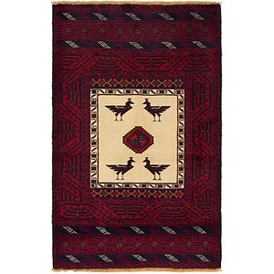 3' x 4' 8 Balouch Persian Rug