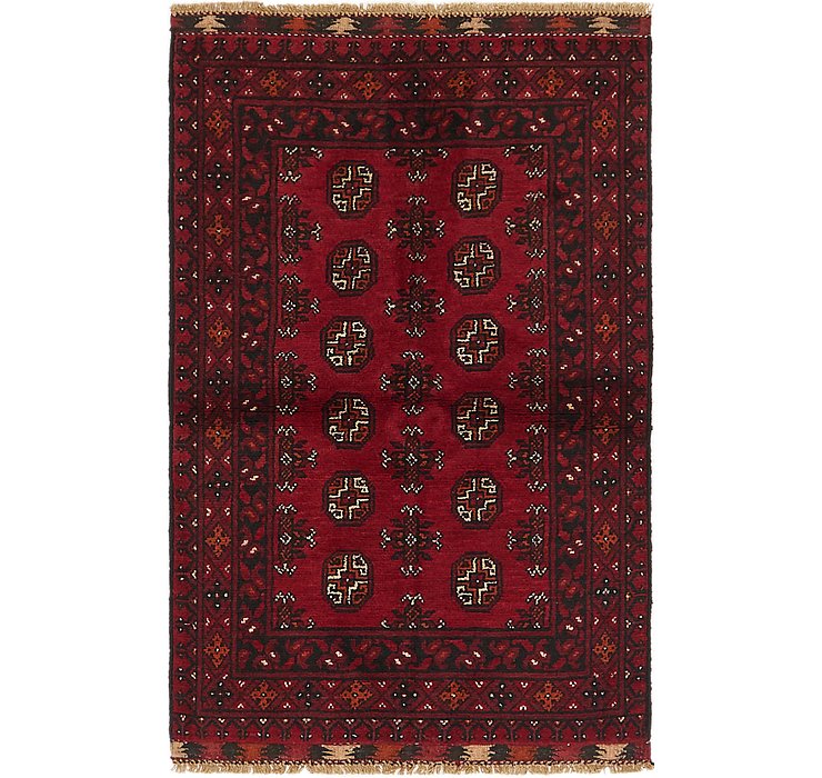 3' x 4' 9 Afghan Akhche Rug