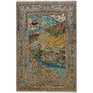 4' 2 x 6' 3 Kashan Persian Rug