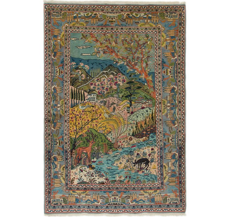 4' 2 x 6' 3 Kashan Persian Rug