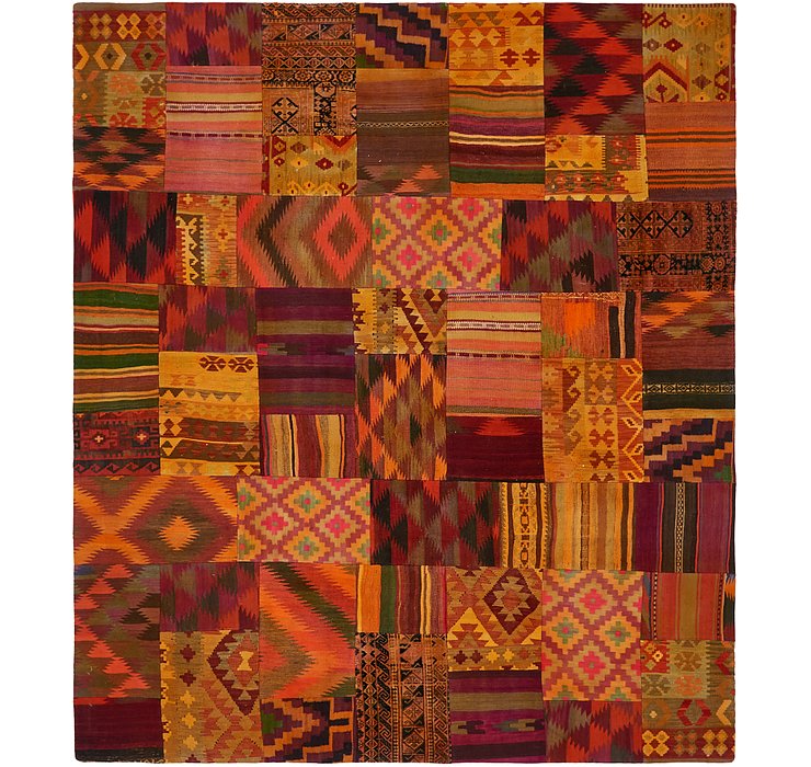 8' 2 x 9' 6 Kilim Patchwork Rug