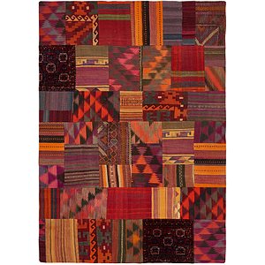 6' 9 x 9' 6 Kilim Patchwork Rug