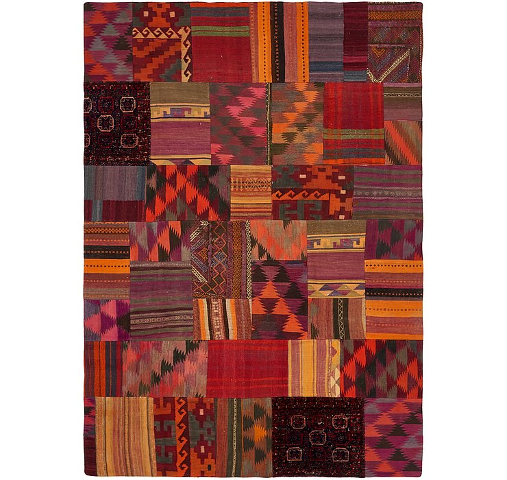 6' 9 x 9' 6 Kilim Patchwork Rug