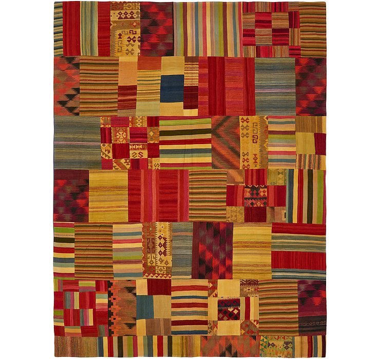 9' 10 x 13' Kilim Patchwork Rug