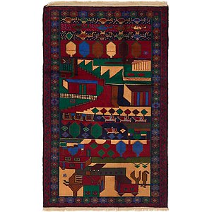 Unique Loom 3' 7 x 6' 5 Balouch Persian Rug