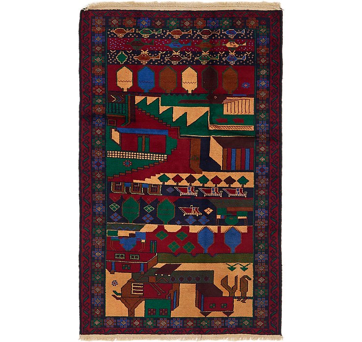 3' 7 x 6' 5 Balouch Persian Rug