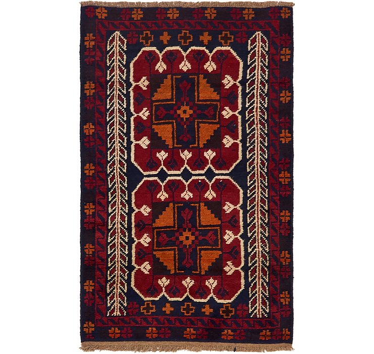 3' x 4' 8 Balouch Persian Rug