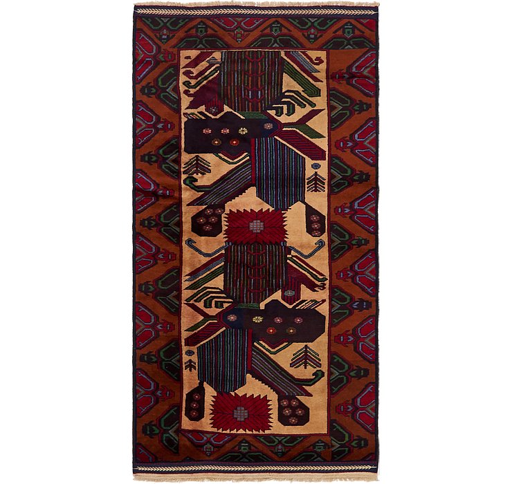 3' 4 x 6' 8 Balouch Persian Rug