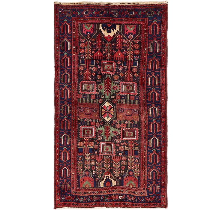 HandKnotted 3' 10 x 7' 2 Hamedan Persian Runner ...