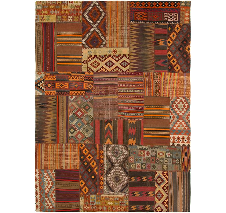 9' 7 x 13' 2 Kilim Patchwork Rug
