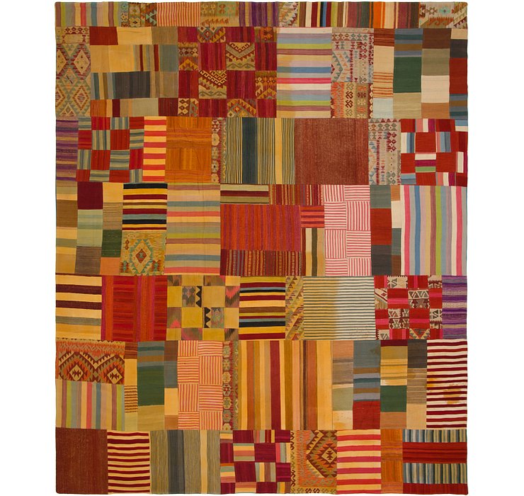 12' 5 x 15' Kilim Patchwork Rug